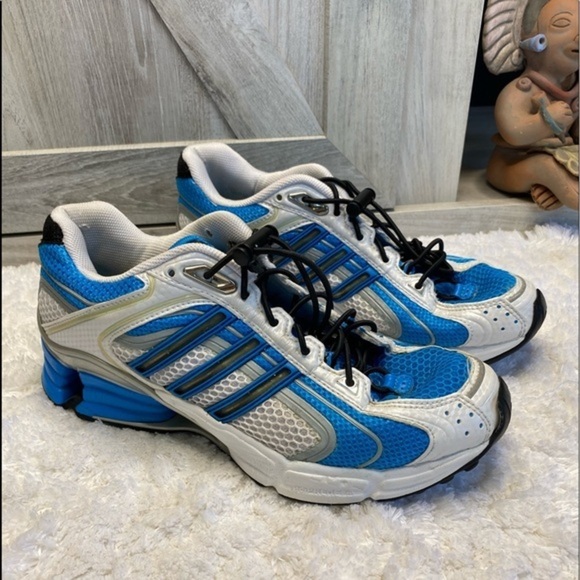 ADIDAS - MICROBOUNCE MENS SHOES White/Blue Toggle Closure 7.5 - Picture 4 of 16